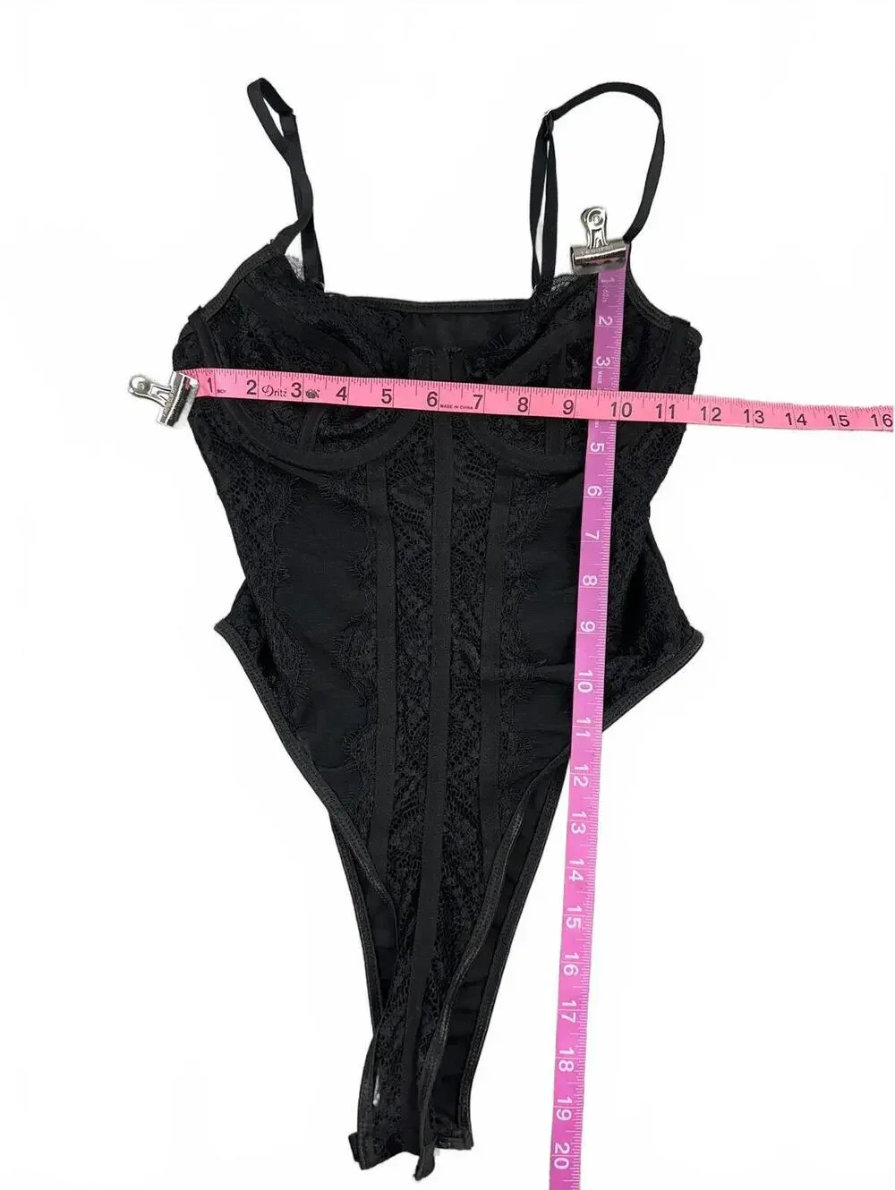 Black Lace Bustier Bodysuit Corset Style